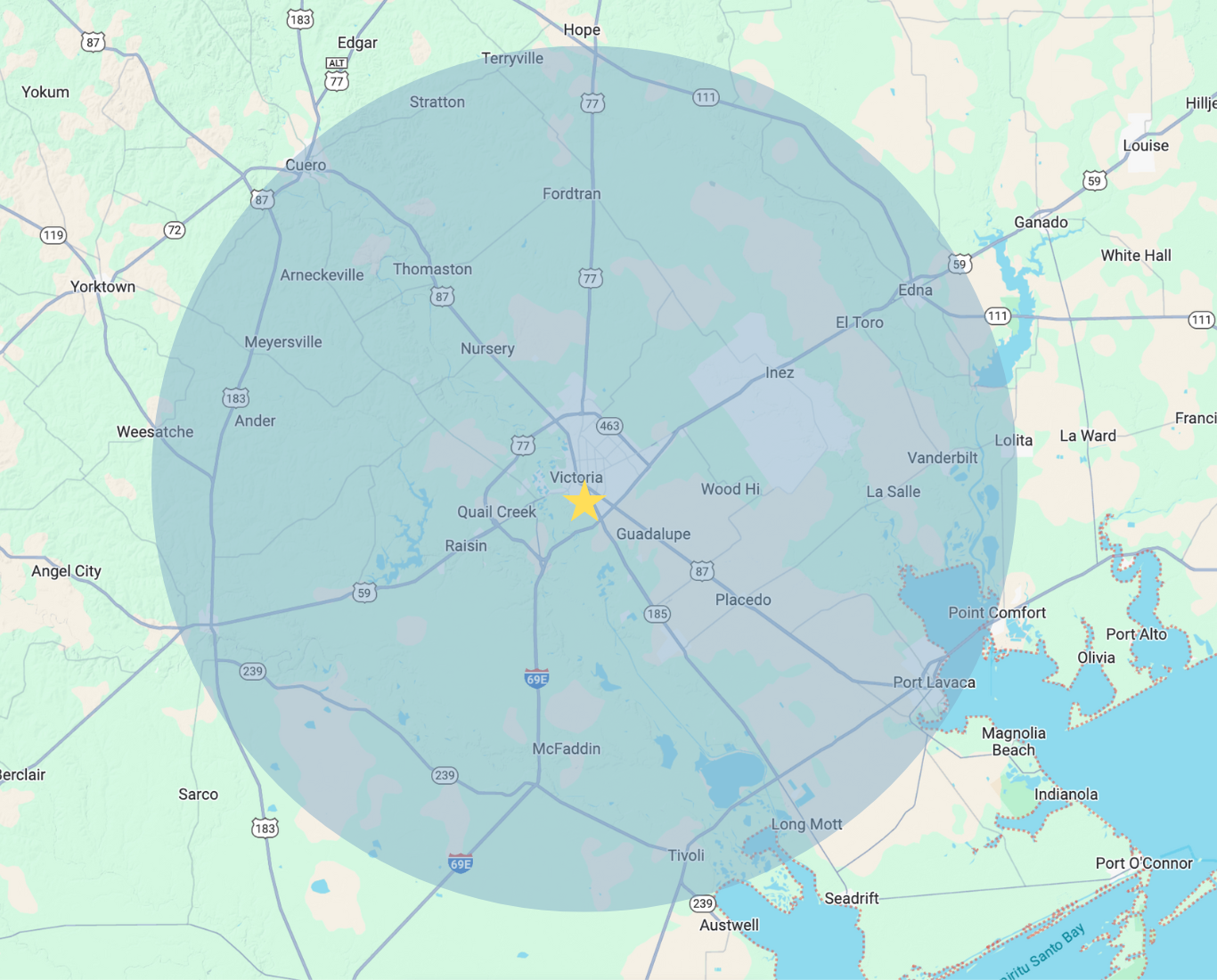 Victoria, Texas and surrounding areas Victoria, Texas and surrounding areas